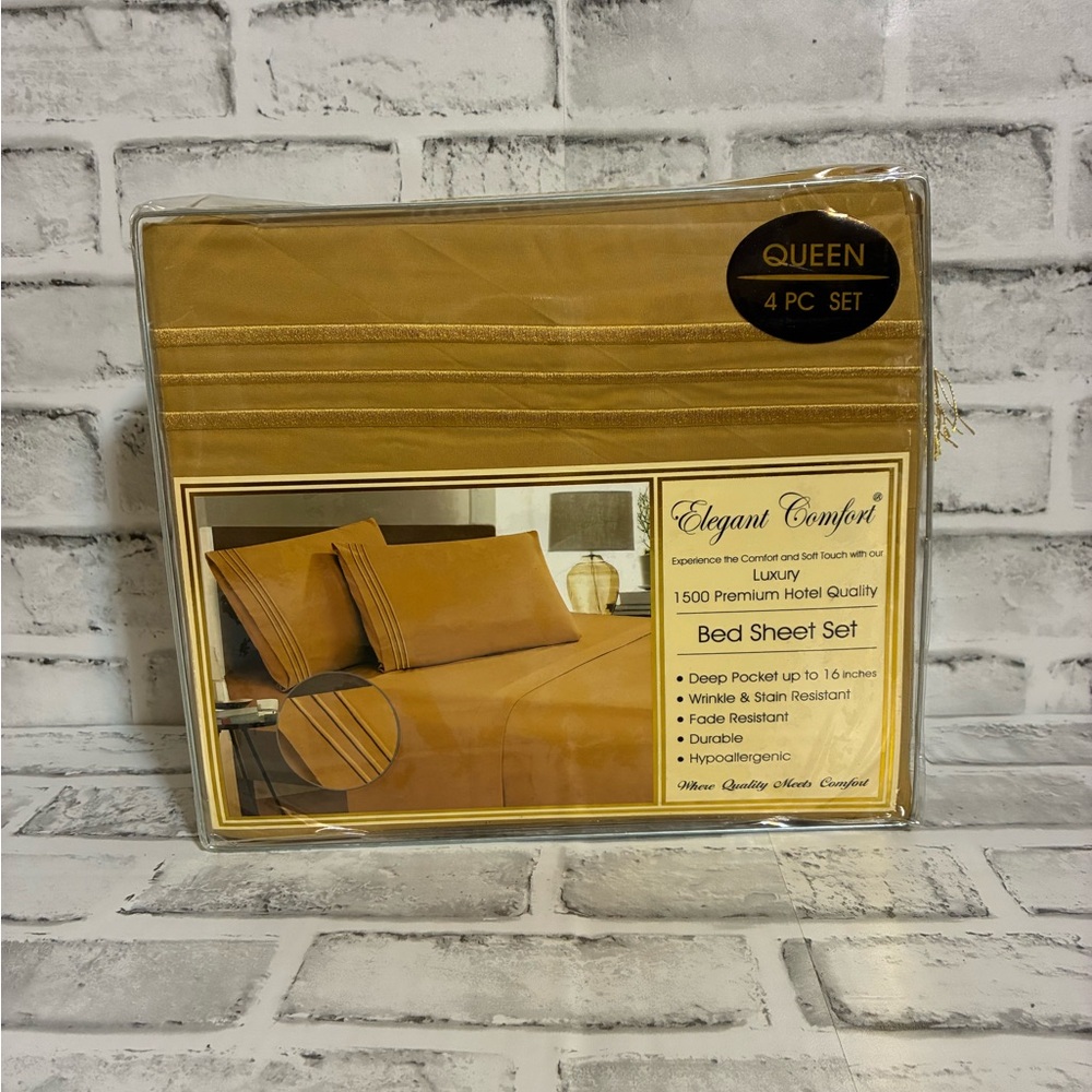 NEW- Elegant Comfort Queen Deep Pocket Bed Sheet Set